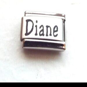 Name Diane laser 9mm stainless steel Italian charm bracelet link new